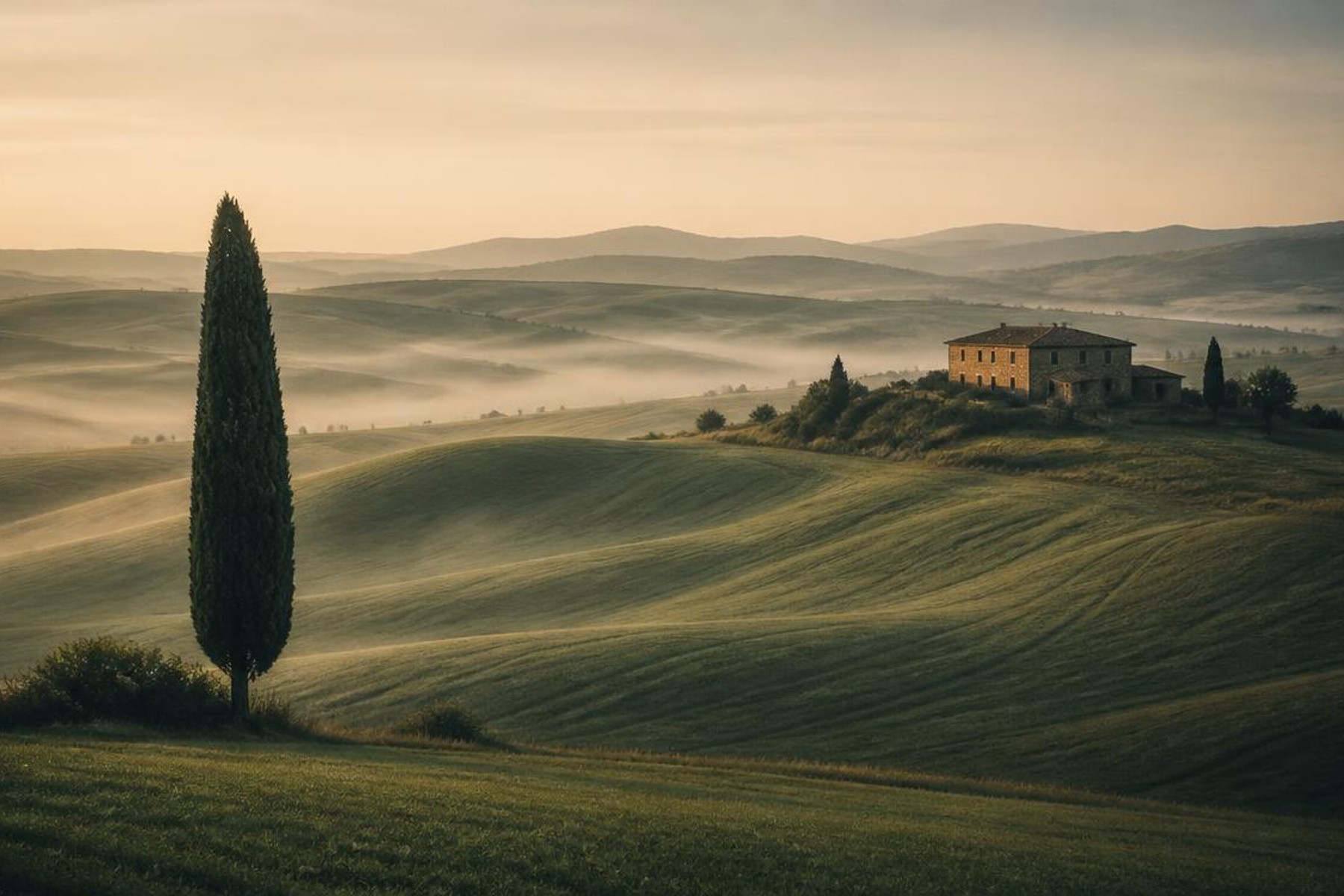 Colinas douradas da Toscana ao fim da tarde, roteiro personalizado em Toscana, Itália